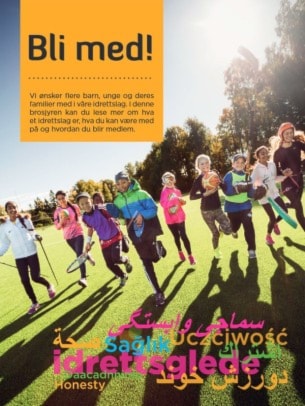 Image for Norges Idrettsforbund (NIF) har laget brosjyren "Bli med!" på 16 språk